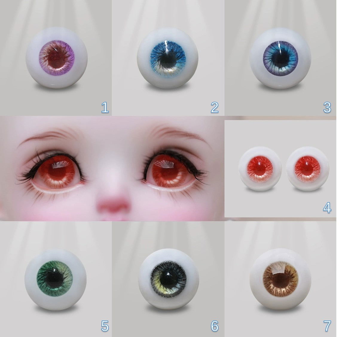 BJD doll resin eyes, glass eyes, 8mm/10mm/12mm/14mm/16mm/18mm, 26 different types, handmade, free shipping - cutebjddolls