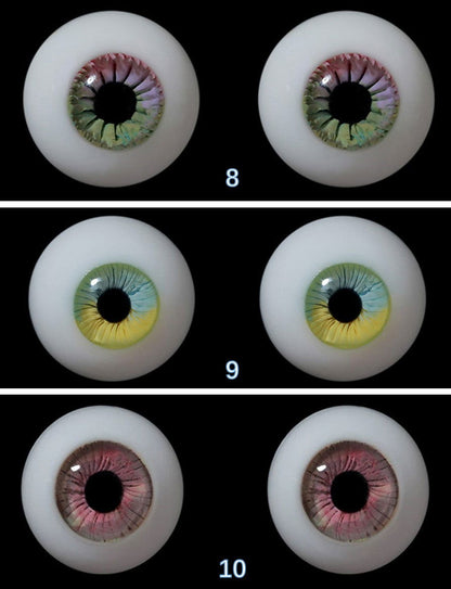 BJD doll resin eyes, glass eyes, 8mm/10mm/12mm/14mm/16mm/18mm, 26 different types, handmade, free shipping - cutebjddolls