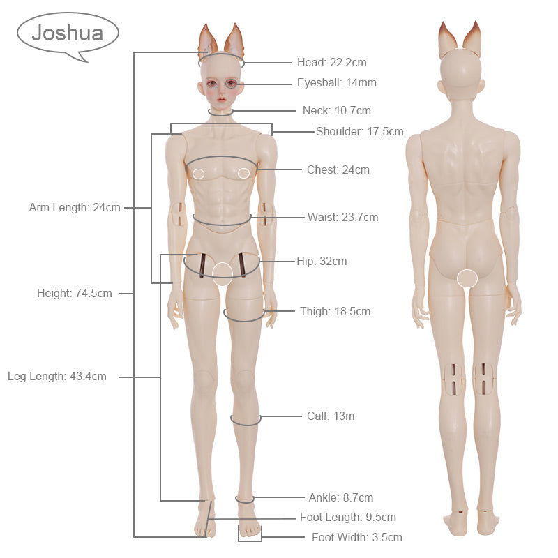 1/3 bjd doll 74.5cm, Joshua, full set - cutebjddolls