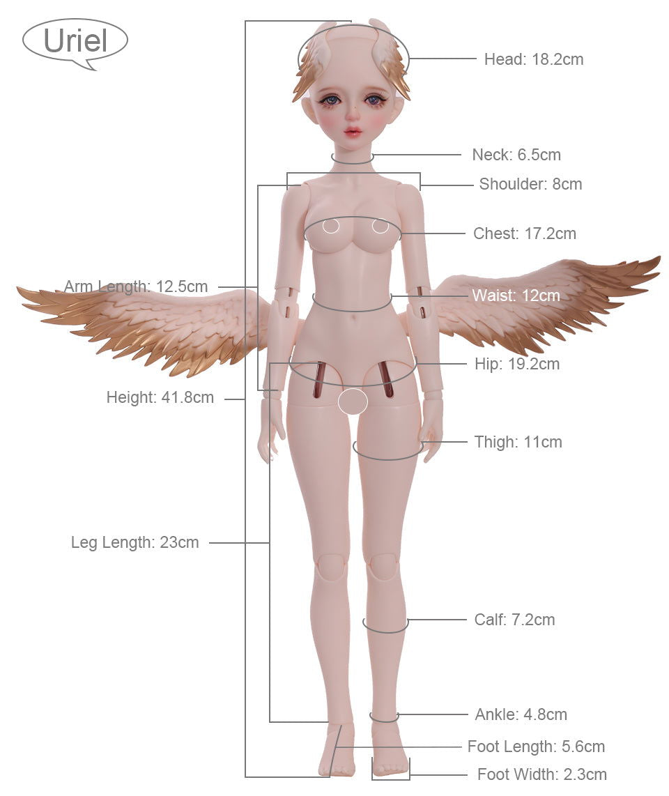 1/4 bjd doll 41.8cm, Uriel, full set - cutebjddolls